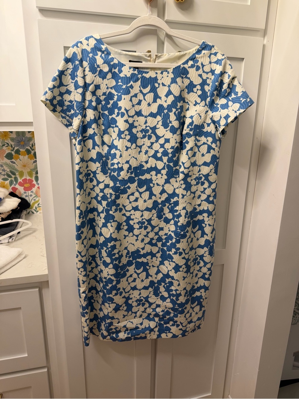 Talbots Blue and White Floral Shift Dress